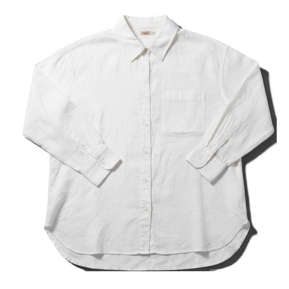 Faherty Linen Laguna Shirt White Button Down‎ Long Sleeve Top Mens Medium New